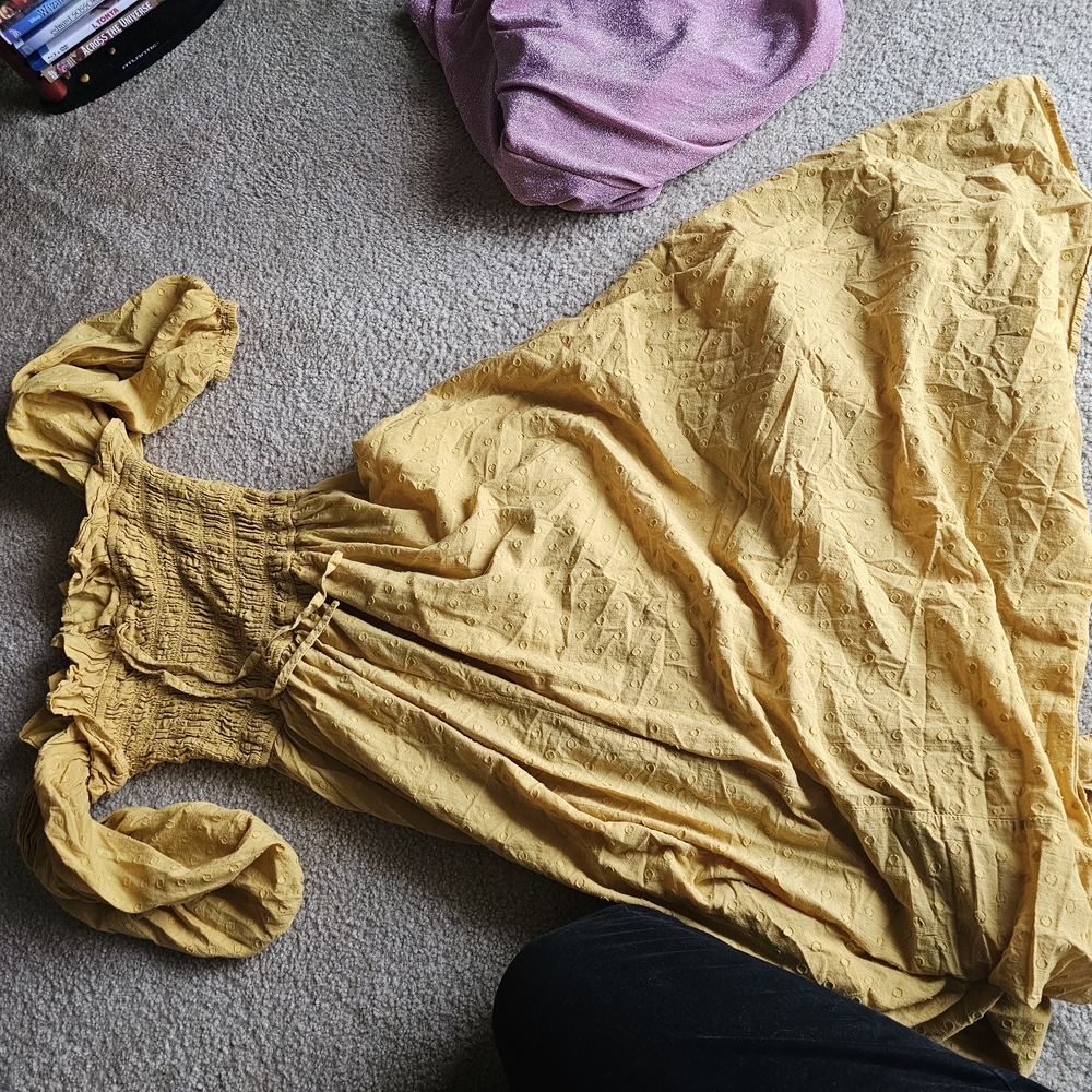 Yellow Smocked Maxi Dress